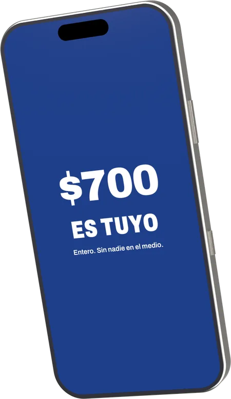 Pantalla de la app: Es tuyo. Entero.